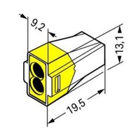773-102 WAGO 773 Series 2 Conductor Push Wire Connector for cable up to 2.5mm2 24A Yellow/Clear 100x Pieces