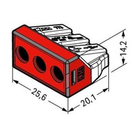 773-173 WAGO 773 Series 3 Conductor Push Wire Connector for cable up to 6mm2 41A Red/Clear 50x Pieces