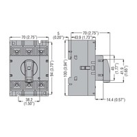 GAKIT63 Lovato GA 3 Pole 63A Isolator Kit Supplied with Door Interlocked Padlockable Handle 200mm Metal Shaft and Single Shroud