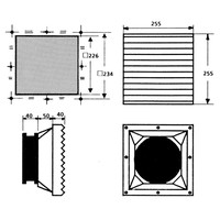 GRV2500222 Cosmotec GRV Filter Fan Unit 255 x 255mm 115V AC Air Flow 100m3/h IP44