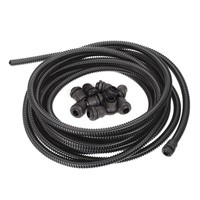 GSI16/KIT INSET GSI 10 Metres of 20.7mm OD/16mm ID Black Flexible Conduit with Rigid Spiral Core. Supplied with 10 Swivel Glands