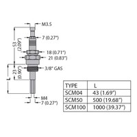 31SCM04 Lovato Single Pole Electrode for use in Boilers Probe Length 43mm