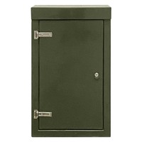 RSC1063GN-SS GRP 1000H x 600W x 350mmD Roadside Cabinet Green IP55 with Open Bottom Stainless Steel Hinges