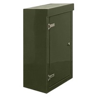 RSC1063GN-SS GRP 1000H x 600W x 350mmD Roadside Cabinet Green IP55 with Open Bottom Stainless Steel Hinges