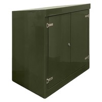 RSC12127GN-SS GRP 1260H x 1215W x 750mmD Roadside Cabinet Green IP55 with Open Bottom Stainless Steel Hinges