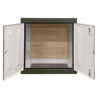 RSC12127GN-SS GRP 1260H x 1215W x 750mmD Roadside Cabinet Green IP55 with Open Bottom Stainless Steel Hinges