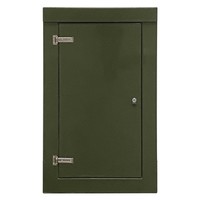 RSC1275GN-SS GRP 1250H x 745W x 500mmD Roadside Cabinet Green IP55 with Open Bottom Stainless Steel Hinges