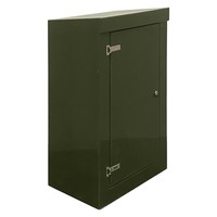 RSC1275GN-SS GRP 1250H x 745W x 500mmD Roadside Cabinet Green IP55 with Open Bottom Stainless Steel Hinges