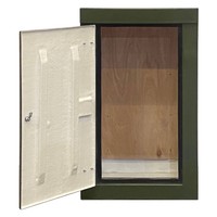 RSC1275GN-SS GRP 1250H x 745W x 500mmD Roadside Cabinet Green IP55 with Open Bottom Stainless Steel Hinges