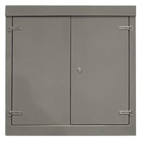 RSC12127GY-SS GRP 1260H x 1215W x 750mmD Roadside Cabinet Grey IP55 with Open Bottom Stainless Steel Hinges