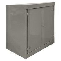 RSC12127GY-SS GRP 1260H x 1215W x 750mmD Roadside Cabinet Grey IP55 with Open Bottom Stainless Steel Hinges