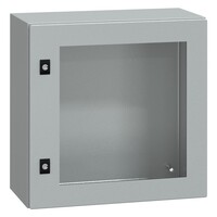 NSYCRN55250T Schneider PanelSeT CRN Mild Steel 500H x 500W x 250mmD Wall Mounting Enclosure IP66 Glazed Door