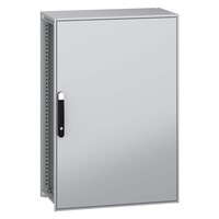 NSYSFN12840P Schneider PanelSeT SFN Mild Steel 1200H x 800W x 400mmD Floor Standing Enclosure Single Door IP55 with Mounting Plate