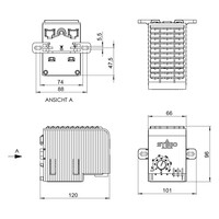 03233.9-00 STEGO CS 032 Plus Enclosure Heater with Fan 600-1200W 100-120V AC Setting Range 0 to 60oC DIN Rail Mount &amp; Screw Fixing