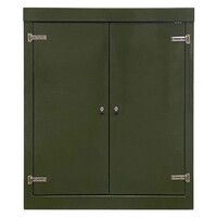 RSC15125GN-SS GRP 1500H x 1215W x 500mmD Roadside Cabinet Green IP55 with Open Bottom Stainless Steel Hinges