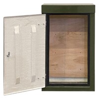 RSC1063GN-SS GRP 1000H x 600W x 350mmD Roadside Cabinet Green IP55 with Open Bottom Stainless Steel Hinges