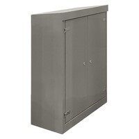 RSC15125GY-SS GRP 1500H x 1215W x 500mmD Roadside Cabinet Grey IP55 with Open Bottom Stainless Steel Hinges