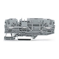 2006-1661 WAGO TOPJOB S 2-conductor Carrier Terminal Block 6mm2 for TS35 DIN Rail Push-in Cage Clamp Grey