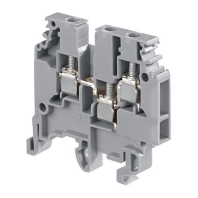 1SNA115468R2000 Entrelec SNA 4mm Grey 1 in 2 out DIN Rail Terminal for TS35 &amp; TS32 Rail Double Feed Through M4/6.3A