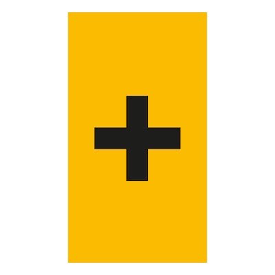 038282 Legrand CAB3 Marker 1.5-2.5mm Symbol &#039;+&#039; Black on Yellow Pack of 300