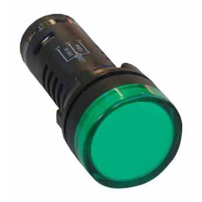AD22-G110-LT 110VAC Green LED Monoblock Pilot Lamp with Lamp Test 22.5mm