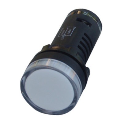 AD22-W230-LT 230VAC White LED Monoblock Pilot Lamp with Lamp Test 22.5mm