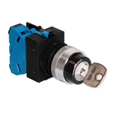 ASW21K10 IDEC TW 2 Position Key Switch with 1 x N/O Contact O-I Spring Return Right Key Removable in Left Position