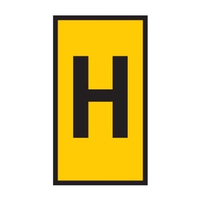 HODS85X5YW RL H HellermannTyton HODS85 Marker Black on Yellow &quot;H&quot; Reel of 1000