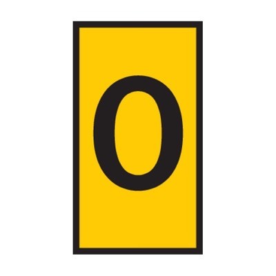 HODS85X5YW RL O HellermannTyton HODS85 Marker Black on Yellow &quot;O&quot; Reel of 1000