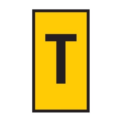 HODS85X5YW RL T HellermannTyton HODS85 Marker Black on Yellow &quot;T&quot; Reel of 1000