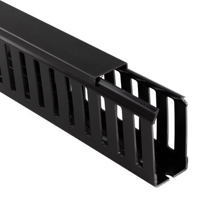 23451000N Betaduct LFH Noryl Closed Slot Trunking 25W x 37.5H Black RAL9004 Box of 24 Metres (12 Lengths) 