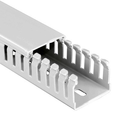 10450022Y Betaduct PVC Open Slot Trunking 25W x 37.5H Grey RAL7030 Box of 24 Metres (12 Lengths) 