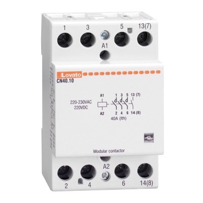 CN4001024 Lovato Electric CN Triple Module 4 Pole Modular Contactor 3 x N/O 1 x N/C 24VAC/DC Coil 40A AC1 