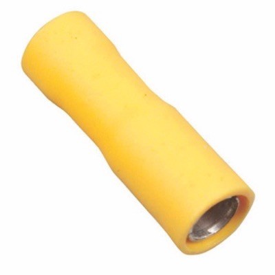 DVAB5F Insulated Yellow Female Auto Bullet Crimp for 4-6mm Cable