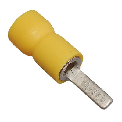 DVB5-10 Insulated Yellow Blade Crimp 10mm Long for 4-6mm Cable 