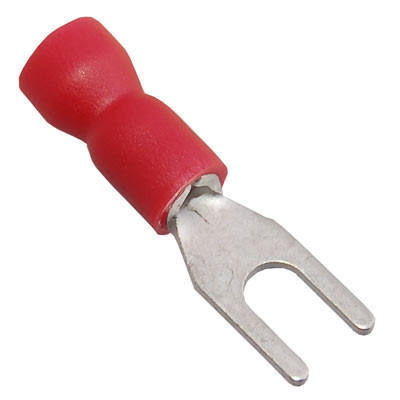 DVF1-3 Insulated Red Fork Crimp with 3.2mm Spacing for 0.5-1.5mm Cable