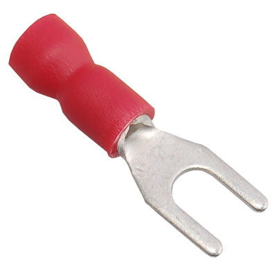 DVF1-3N Insulated Red Fork Crimp with 3.7mm Spacing for 0.5-1.5mm Cable