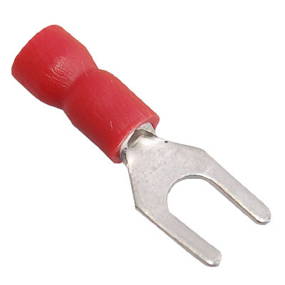 DVF1-4 Insulated Red Fork Crimp with 4.3mm Spacing for 0.5-1.5mm Cable