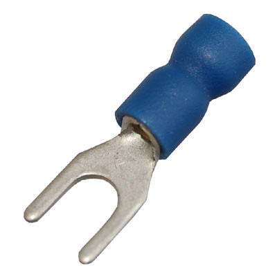 DVF2-4 Insulated Blue Fork Crimp with 4.3mm Spacing for 1.5-2.5mm Cable