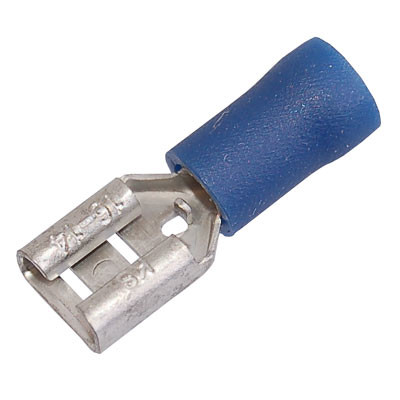 DVP02-6.3F Insulated Blue Female Push-on Crimp 6.3 x 0.8mm for 0.75-2.5mm Cable