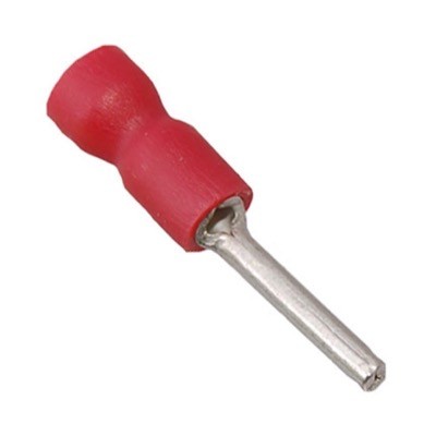 DVP1-12 Insulated Red Pin Crimp 12mm Long for for 0.5-1.5mm Cable