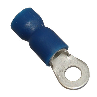 DVR2-3 Insulated Blue Ring Crimp with 3.2mm Hole for 0.75-2.5mm Cable