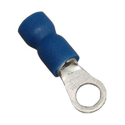 DVR2-4 Insulated Blue Ring Crimp with 4.3mm Hole for 1.5-2.5mm Cable