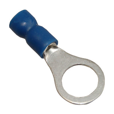 DVR2-8 Insulated Blue Ring Crimp with 8.4mm Hole for 0.75-2.5mm Cable