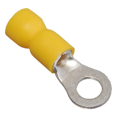 DVR5-4 Insulated Yellow Ring Crimp with 4.3mm Hole for 4-6mm Cable 