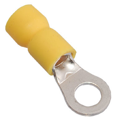 DVR5-5 Insulated Yellow Ring Crimp with 5.3mm Hole for 4-6mm Cable 