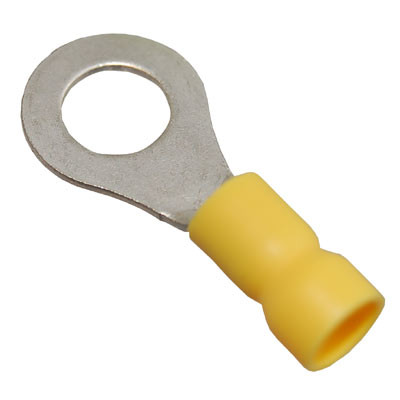 DVR5-6 Insulated Yellow Ring Crimp with 6.4mm Hole for 4-6mm Cable 