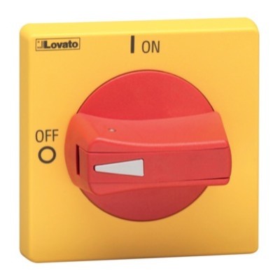 GAX63 Lovato GA Padlockable Red/Yellow Isolator Handle Ring Fix 65 x 65mm