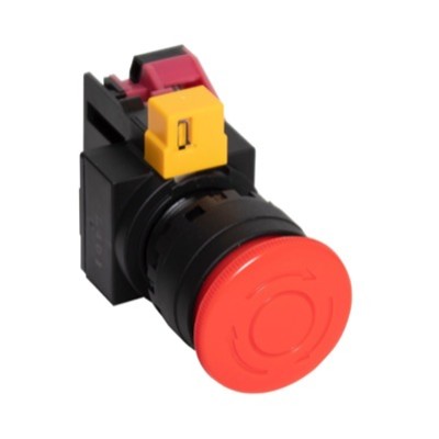 HW1B-V301R IDEC HW 30mm Red Emergency Stop Pushbutton with 1 x N/C Contact 22.5mm Twist to Release