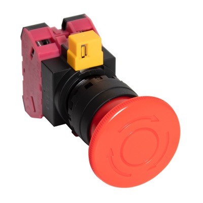 HW1B-V4F02R IDEC HW 40mm Red Emergency Stop Pushbutton with 2 x N/C Contacts 22.5mm Twist to Release